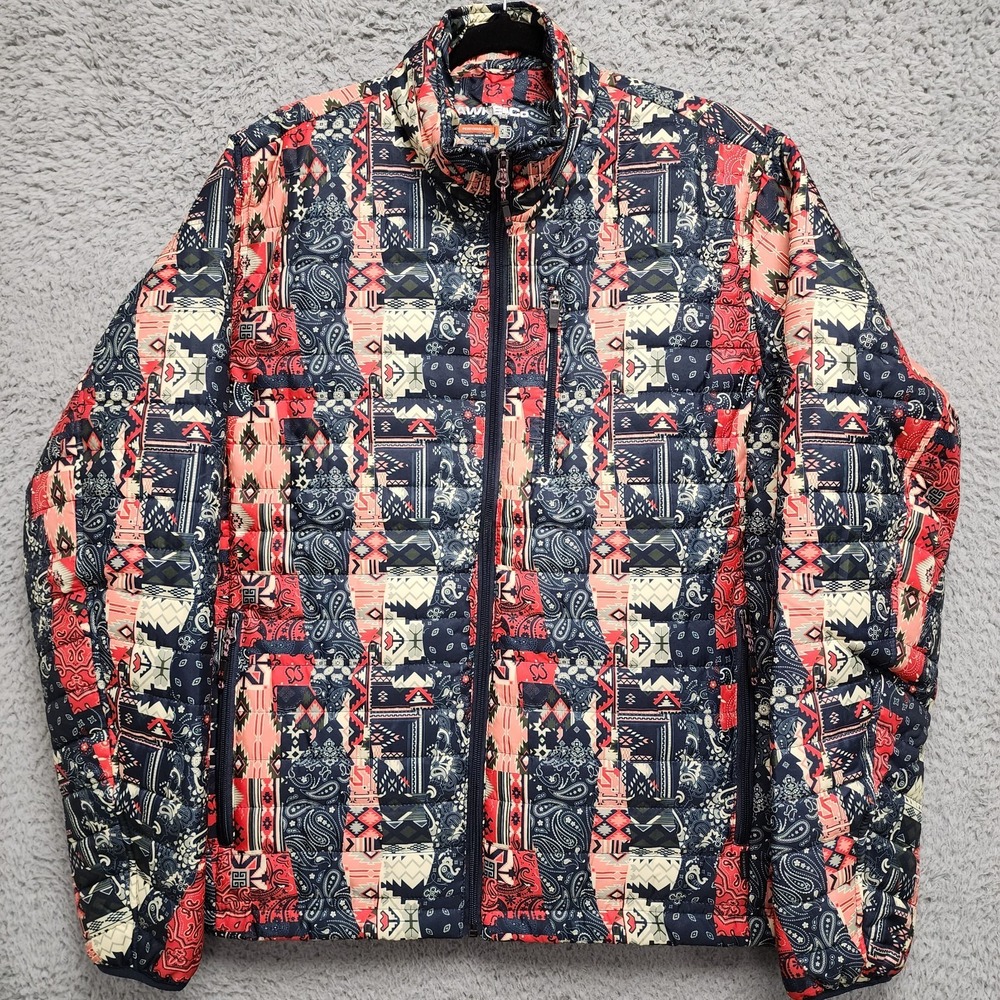 Hawke & Co Pro Performance Bandana Print Puffer Jacket Mens Large‎ Full Zip - Picture 4 of 10